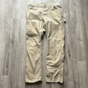RK Brand Mens Khaki Carpenter Work Pants 34x32 Canvas Utility Stretch Tan